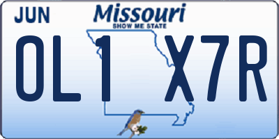 MO license plate OL1X7R