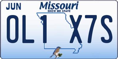 MO license plate OL1X7S