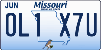 MO license plate OL1X7U