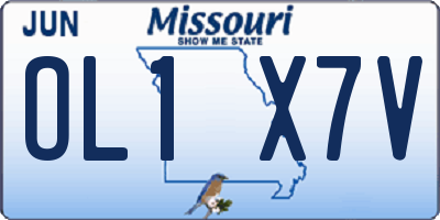 MO license plate OL1X7V