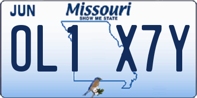 MO license plate OL1X7Y