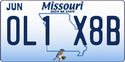 MO license plate OL1X8B