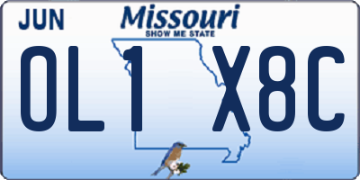 MO license plate OL1X8C