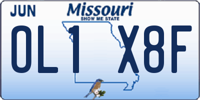 MO license plate OL1X8F