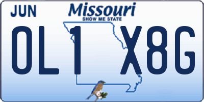 MO license plate OL1X8G