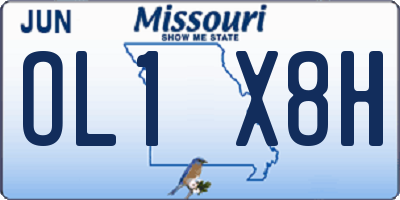MO license plate OL1X8H