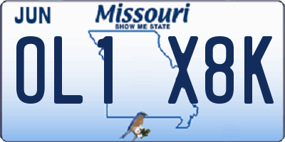 MO license plate OL1X8K