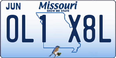 MO license plate OL1X8L