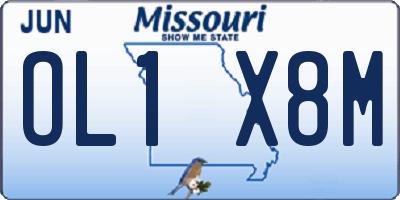 MO license plate OL1X8M