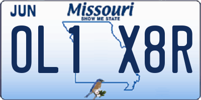 MO license plate OL1X8R