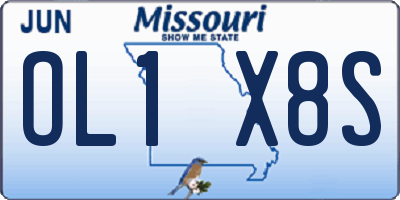 MO license plate OL1X8S