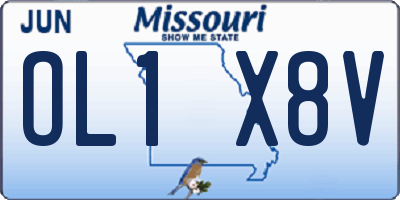 MO license plate OL1X8V