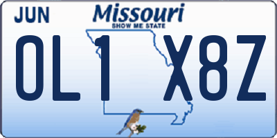 MO license plate OL1X8Z