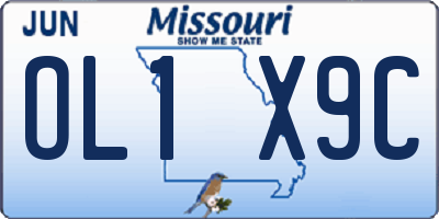 MO license plate OL1X9C
