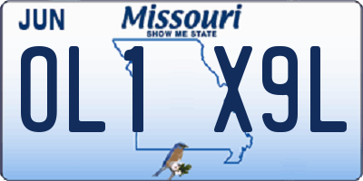 MO license plate OL1X9L
