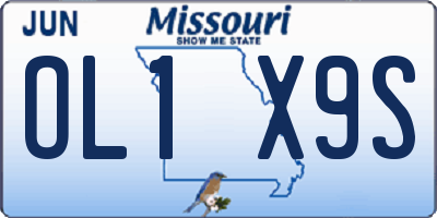 MO license plate OL1X9S
