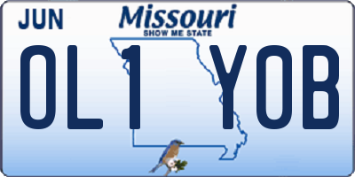MO license plate OL1Y0B