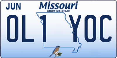 MO license plate OL1Y0C