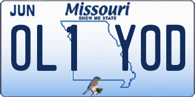 MO license plate OL1Y0D