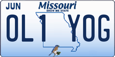MO license plate OL1Y0G