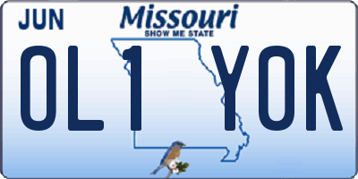 MO license plate OL1Y0K