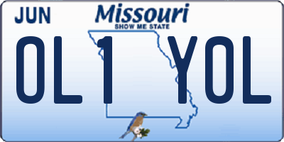 MO license plate OL1Y0L