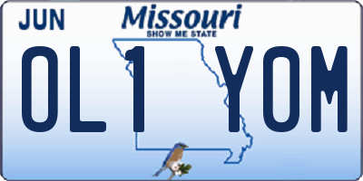 MO license plate OL1Y0M