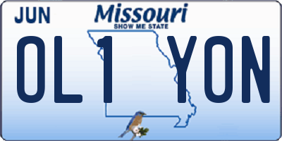 MO license plate OL1Y0N