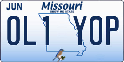 MO license plate OL1Y0P