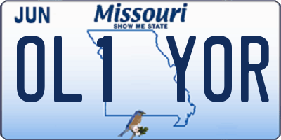 MO license plate OL1Y0R