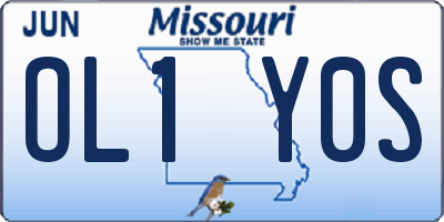 MO license plate OL1Y0S