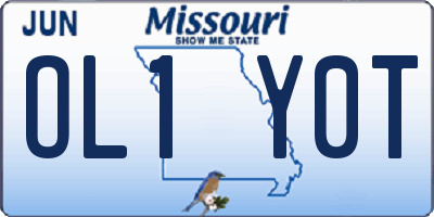 MO license plate OL1Y0T