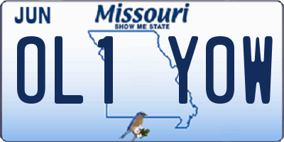 MO license plate OL1Y0W