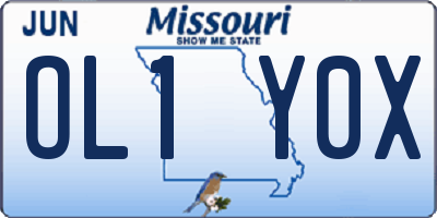 MO license plate OL1Y0X