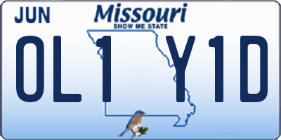 MO license plate OL1Y1D