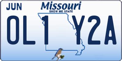 MO license plate OL1Y2A