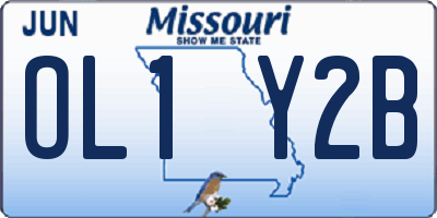 MO license plate OL1Y2B