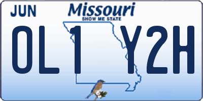 MO license plate OL1Y2H