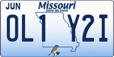 MO license plate OL1Y2I