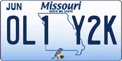 MO license plate OL1Y2K