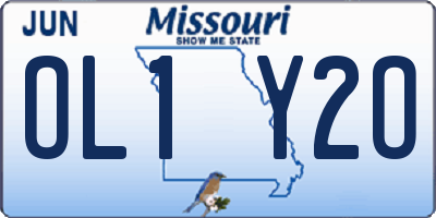 MO license plate OL1Y2O
