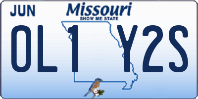 MO license plate OL1Y2S