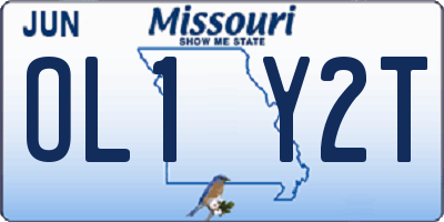 MO license plate OL1Y2T