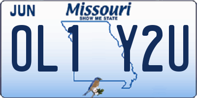 MO license plate OL1Y2U