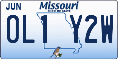 MO license plate OL1Y2W