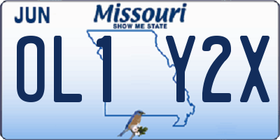 MO license plate OL1Y2X