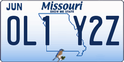 MO license plate OL1Y2Z