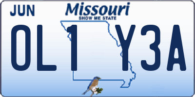 MO license plate OL1Y3A