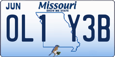 MO license plate OL1Y3B