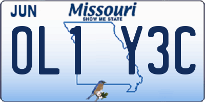 MO license plate OL1Y3C